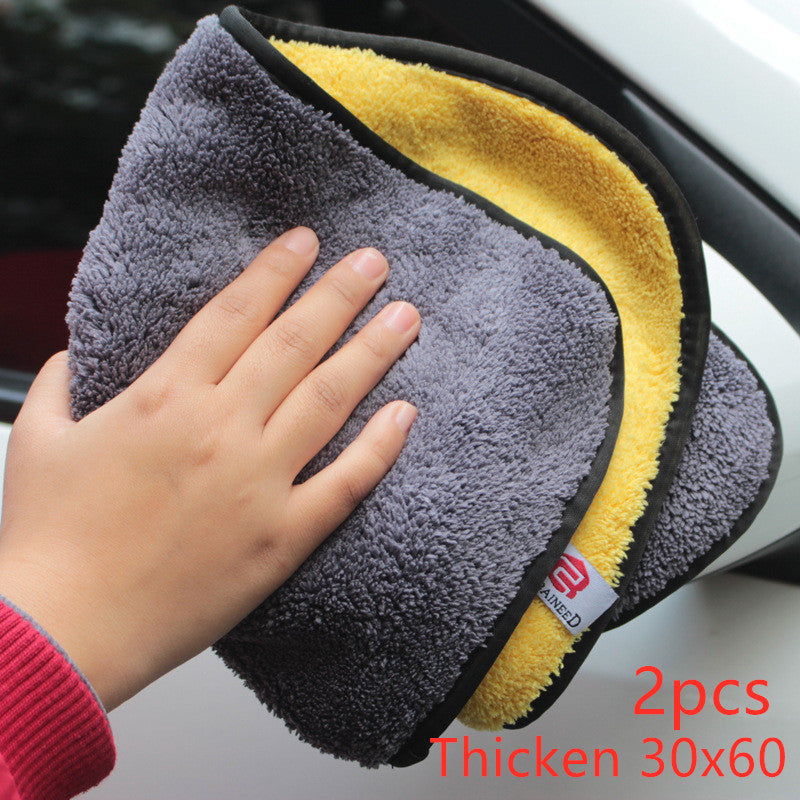 Absorbent double sided velvet thickened car wash towel