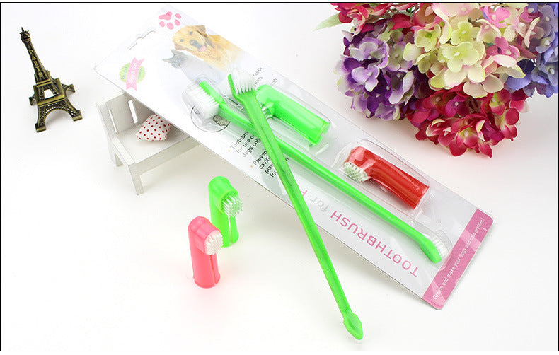 Pet Toothbrush Three-piece Set