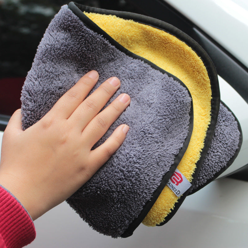 Absorbent double sided velvet thickened car wash towel