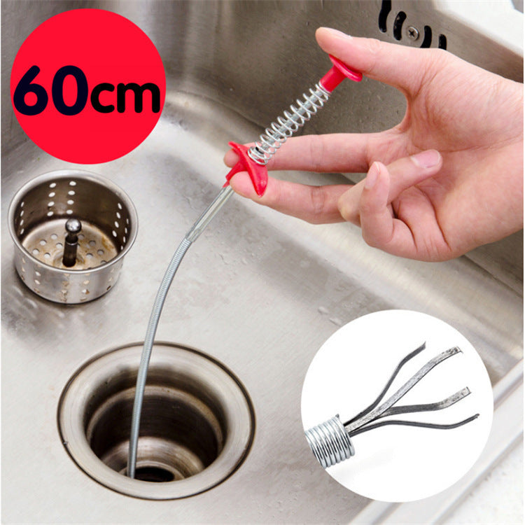 Kitchen sinker sewer dredger spring tool