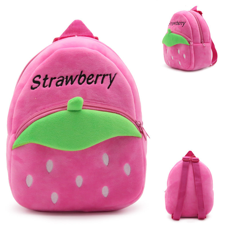 Children backpack young strawberry