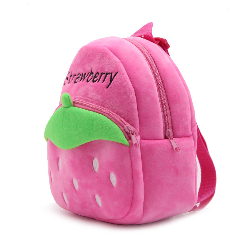 Children backpack young strawberry