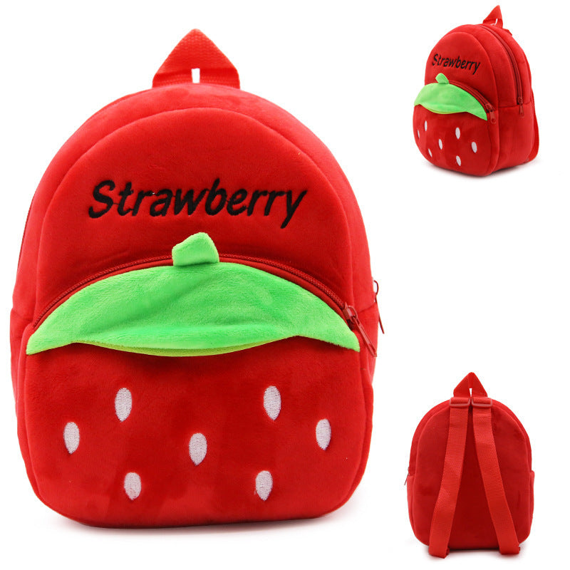 Children backpack young strawberry