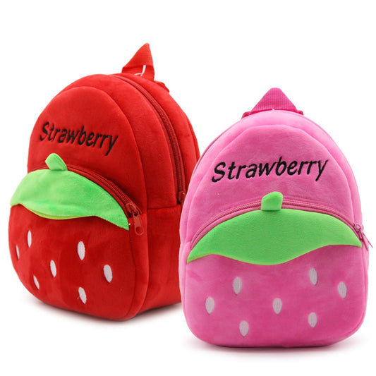 Children backpack young strawberry