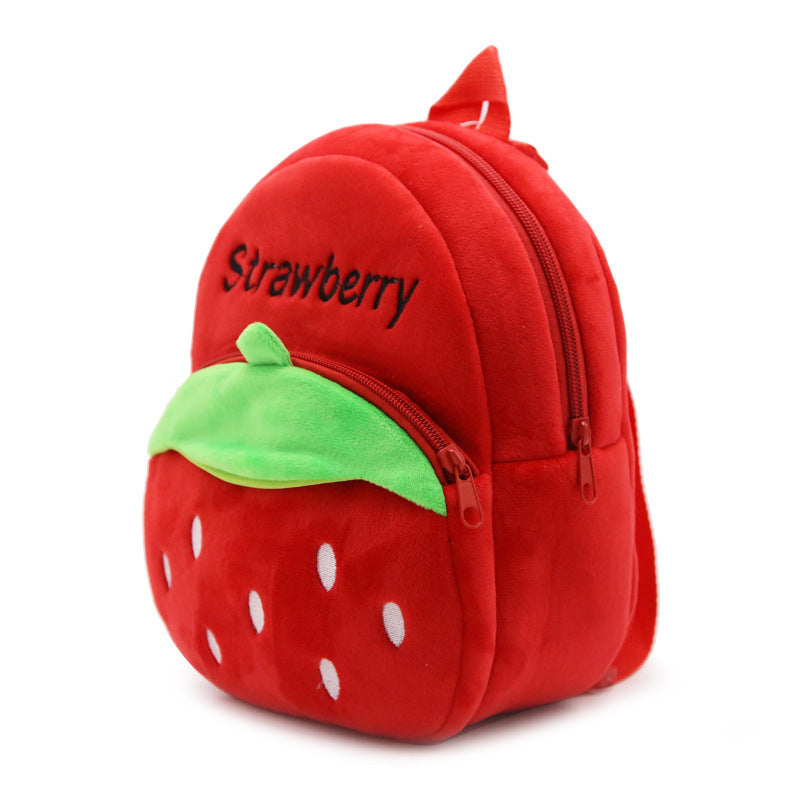 Children backpack young strawberry